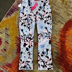 Lilly Pulitzer Blue and Pink Floral Print Pants